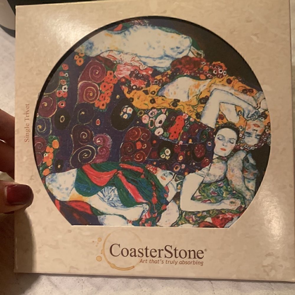 CoasterStone Trivet Awesome Art 7” Square Gustav Klimt